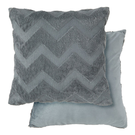 Nyla Charcoal Grey Soft Touch Zigzag Cushion Covers (Pair)