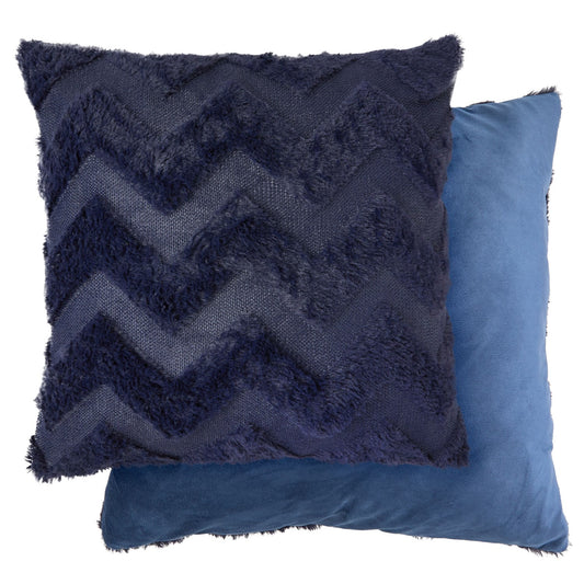 Nyla Navy Blue Soft Touch Tufted Zigzag Cushion Covers (Pair)