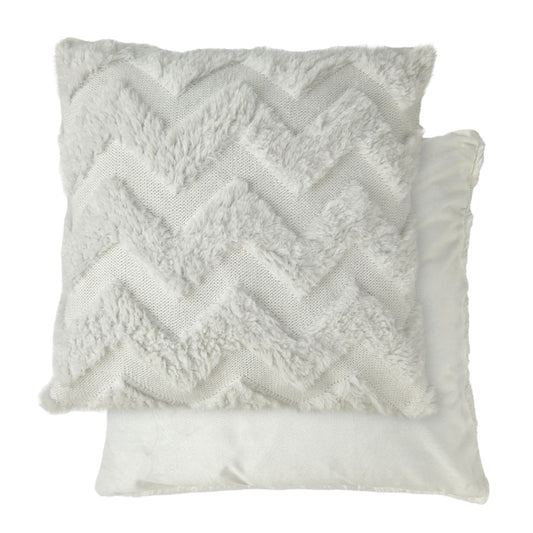 Nyla White Soft Touch Tufted Zigzag Cushion Covers (Pair)