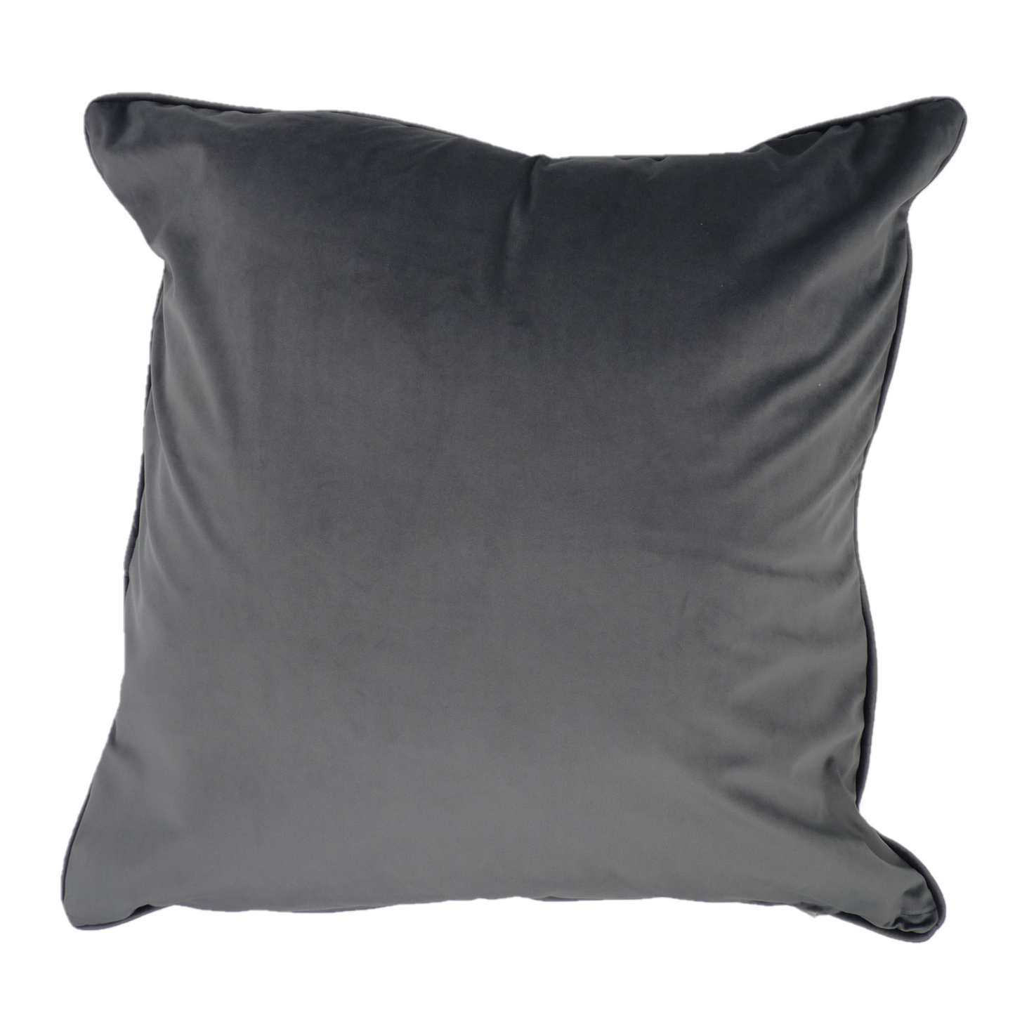 Nikabar Grey Pepperpod Tropical Leaf Velvet Cushion (60cm x 60cm)