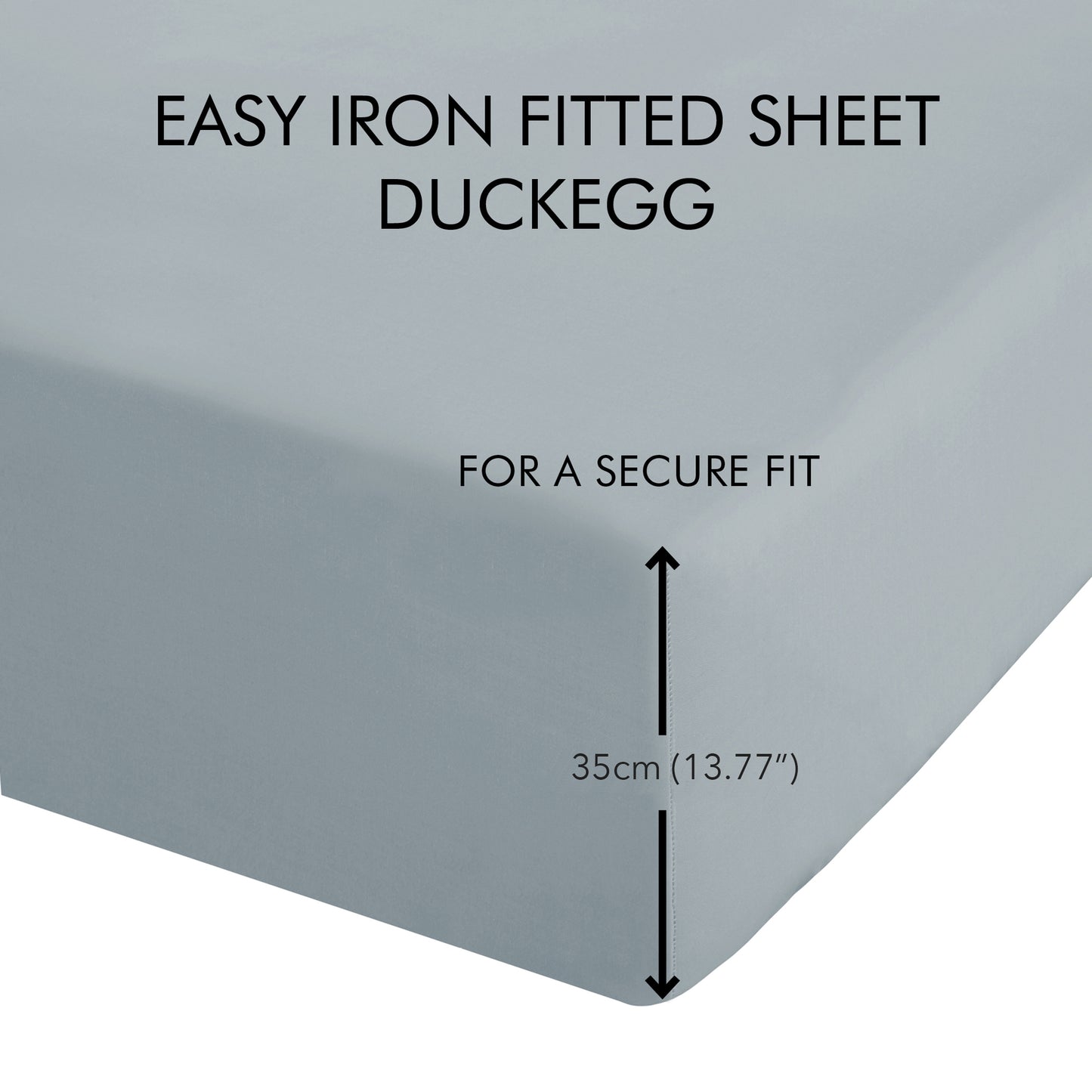 Catherine Lansfield Duck Egg Easy Iron Percale Extra Deep (35cm) Fitted Sheet