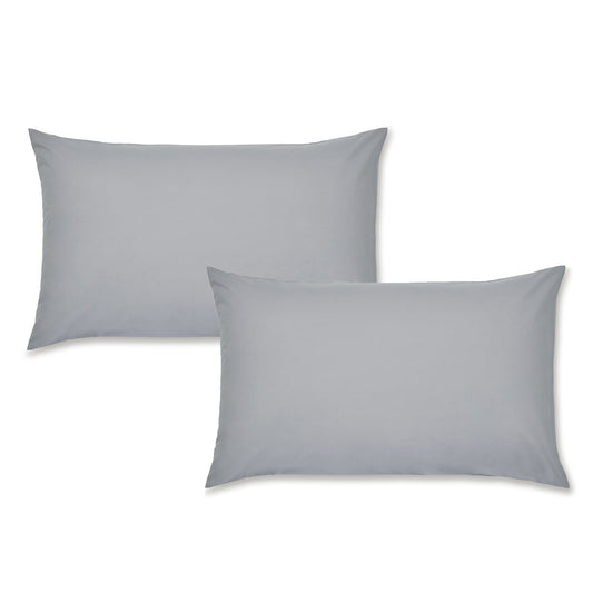 Catherine Lansfield Grey Easy Iron Percale Housewife Pillowcase Pair