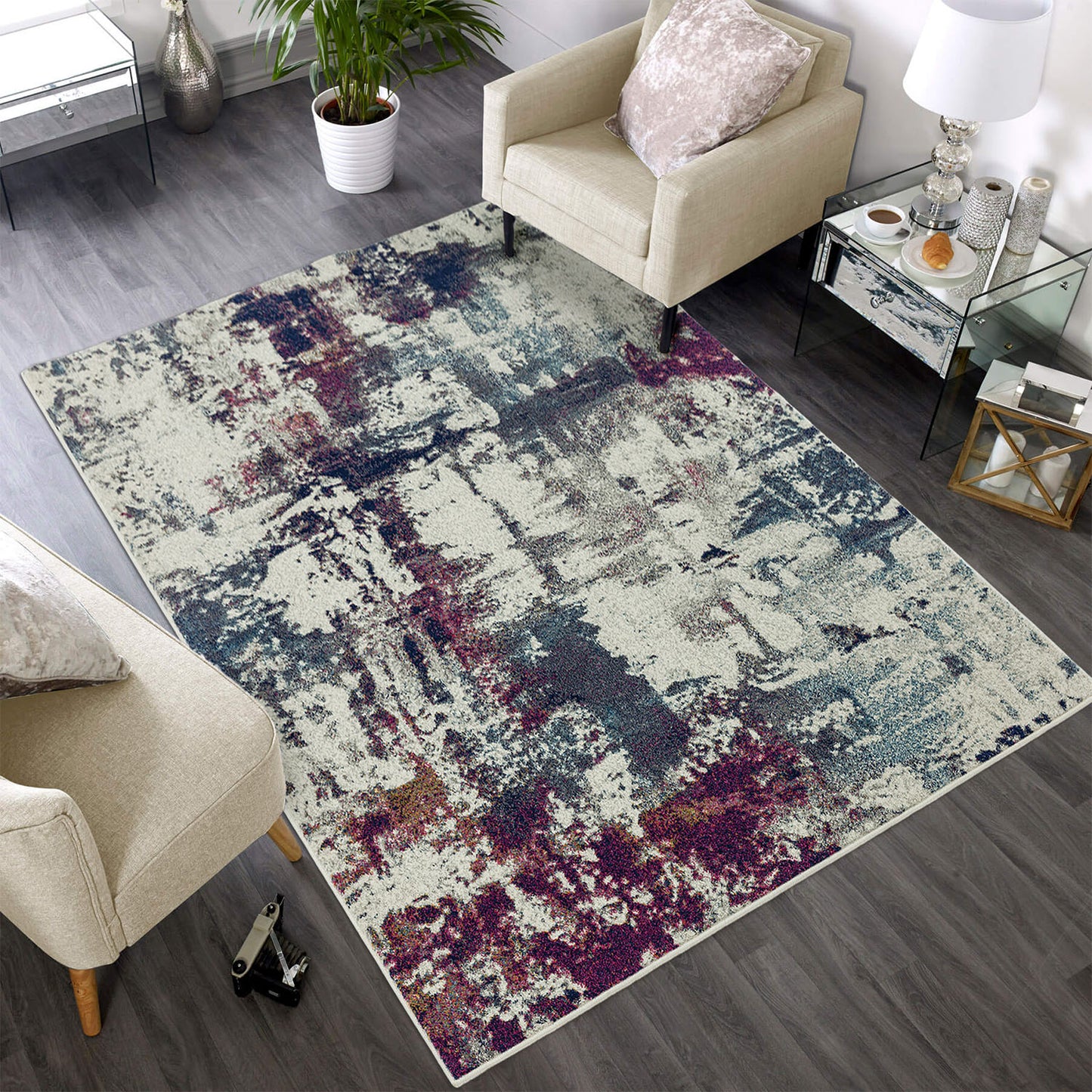 Nova NV23 Abstract Navy Multi Rug