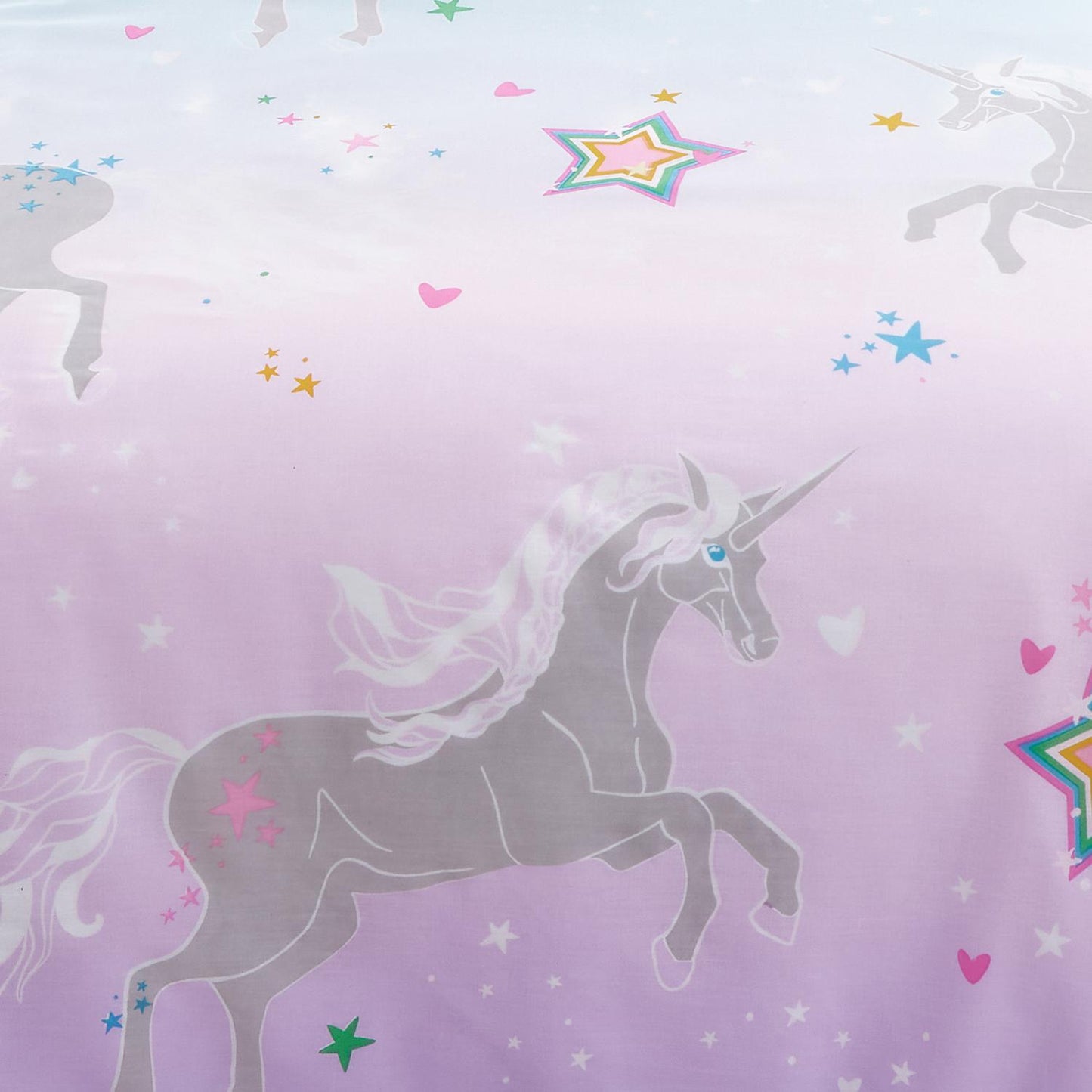 Ombre Unicorn Glow in the Dark Kids Duvet Set