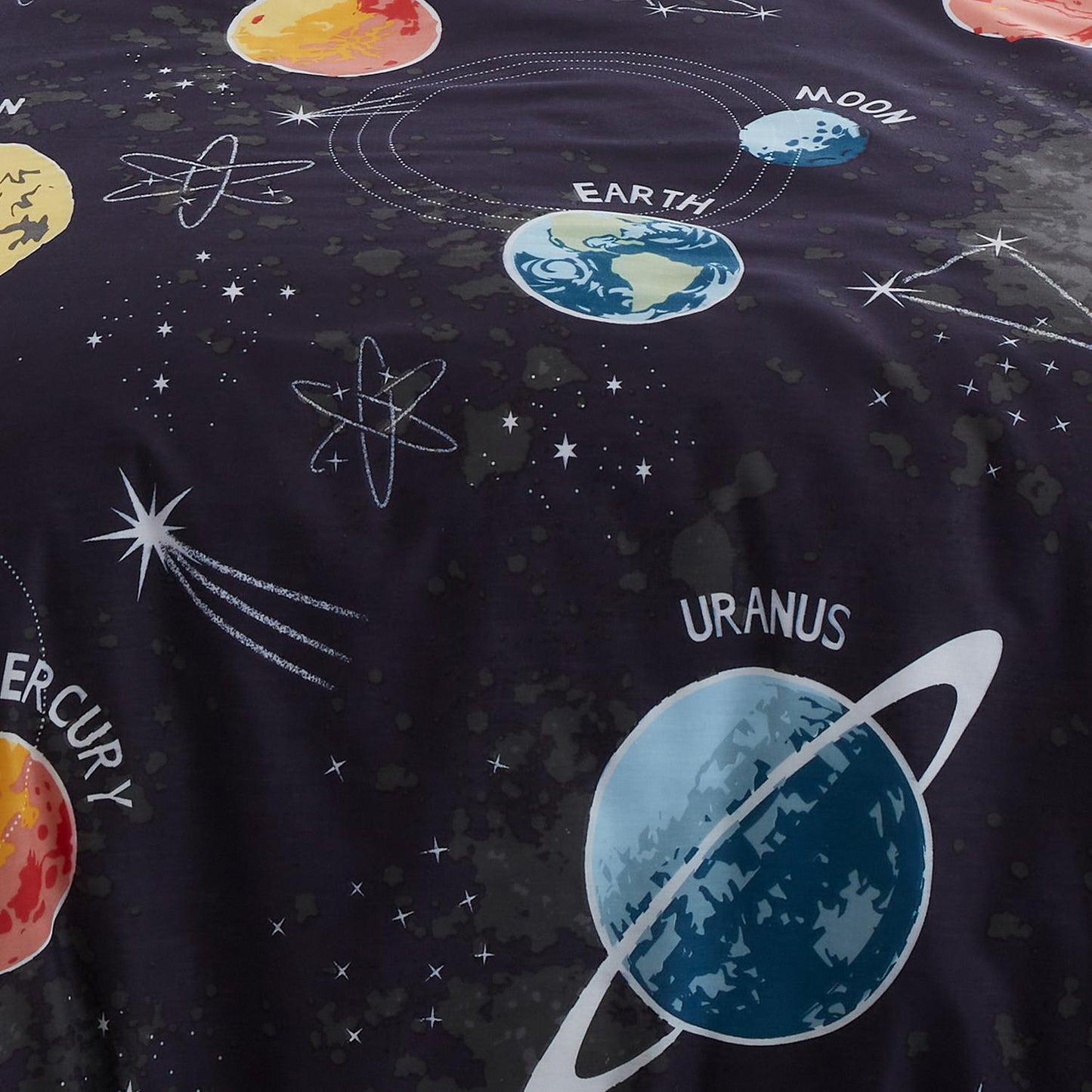 Outer Space Black Glow in the Dark Kids Duvet Set