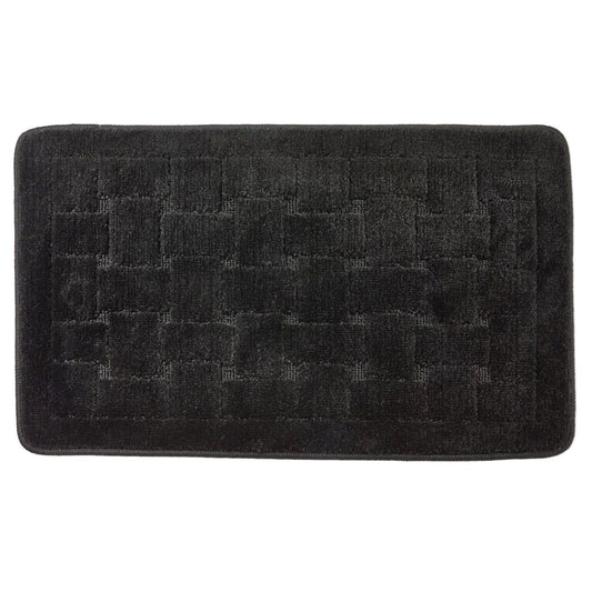 Orkney Black Crosshatch Bath Mat