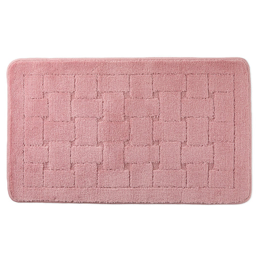 Orkney Blush Pink Crosshatch Bath Mat