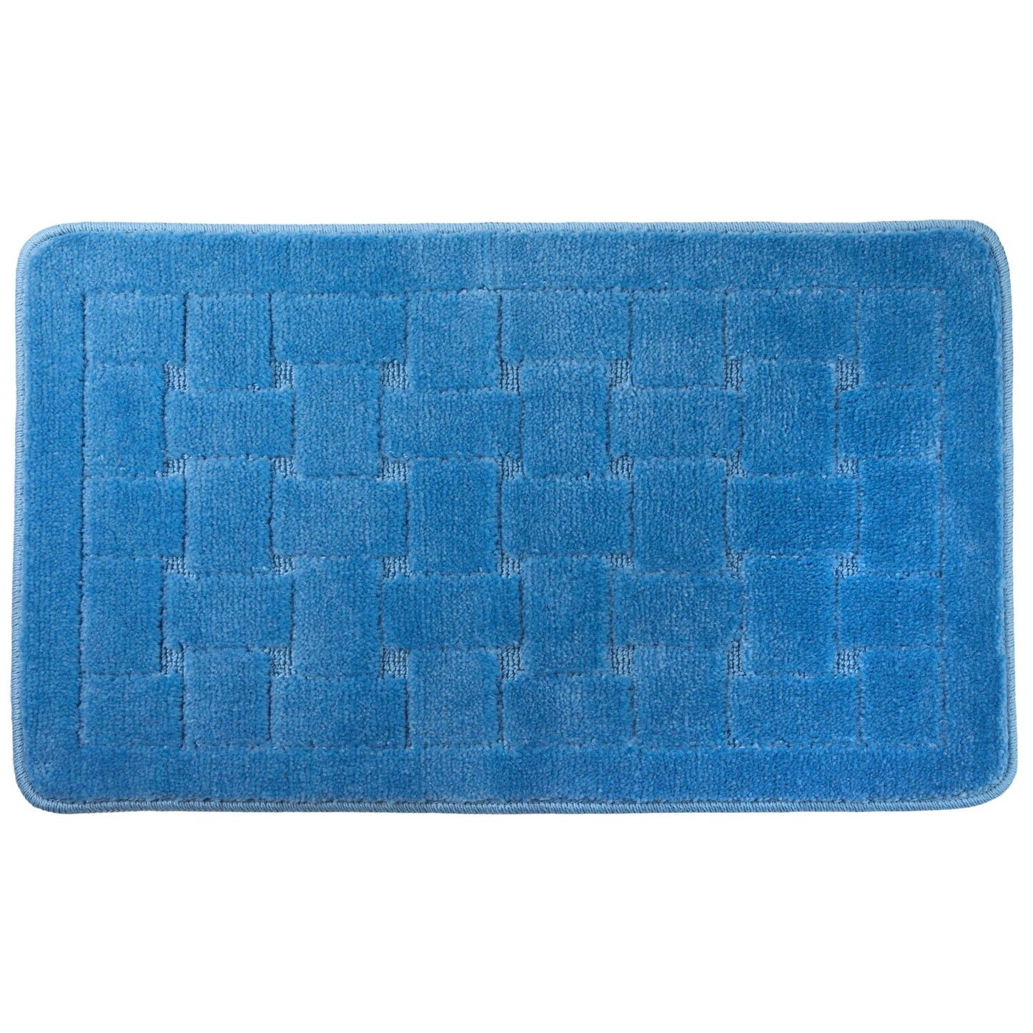 Orkney Blue Crosshatch Bath Mat