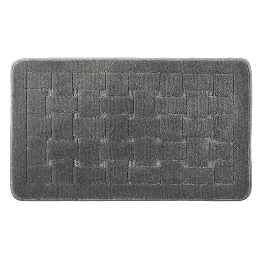 Orkney Grey Crosshatch Bath Mat