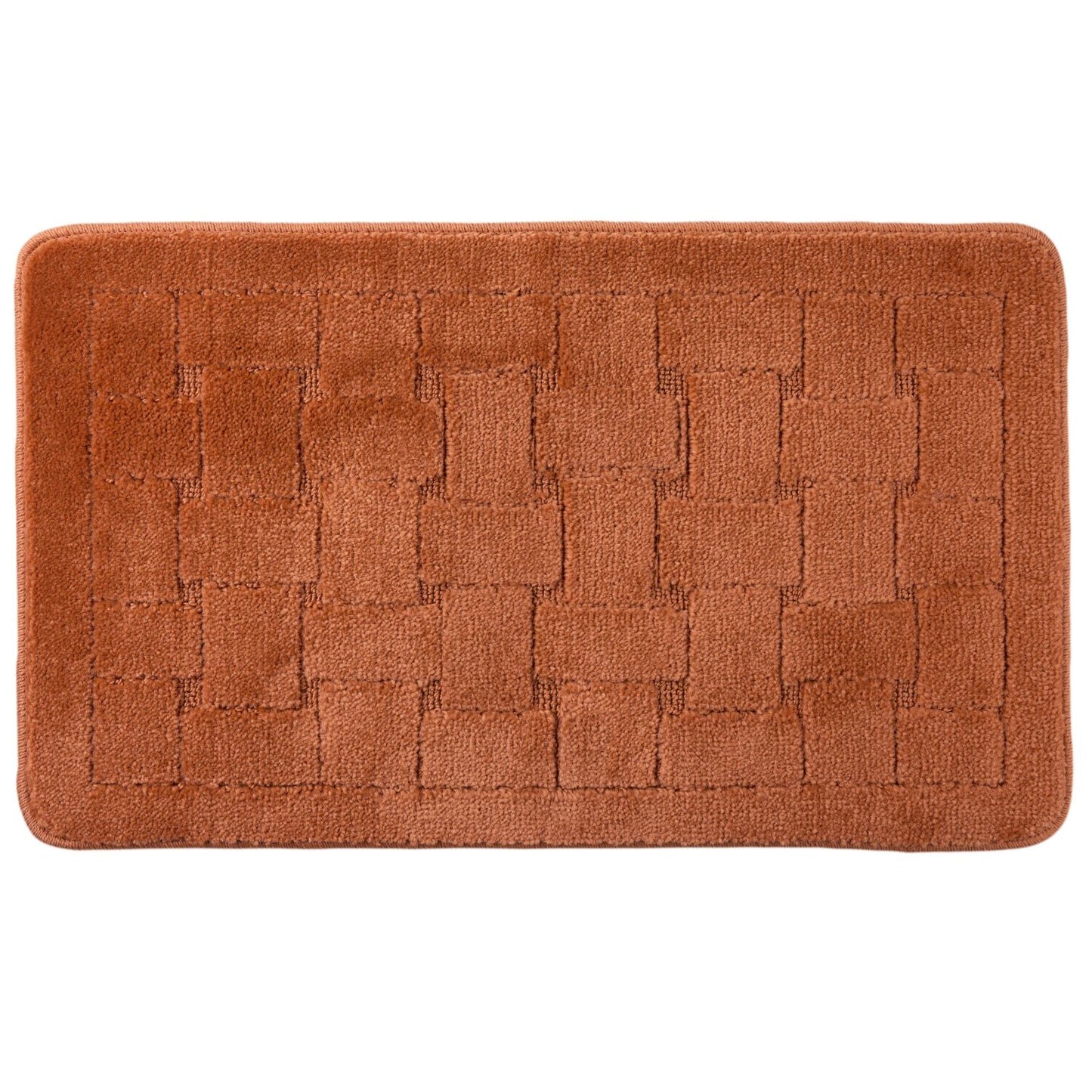 Orkney Burnt Orange Crosshatch Bath Mat