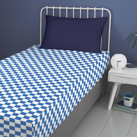 On The Move Blue Easy Care 25cm Fitted Bed Sheet