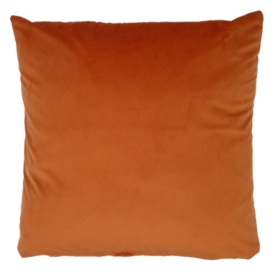 Opulence Pumpkin Orange Velvet Cushion (50cm x 50cm)