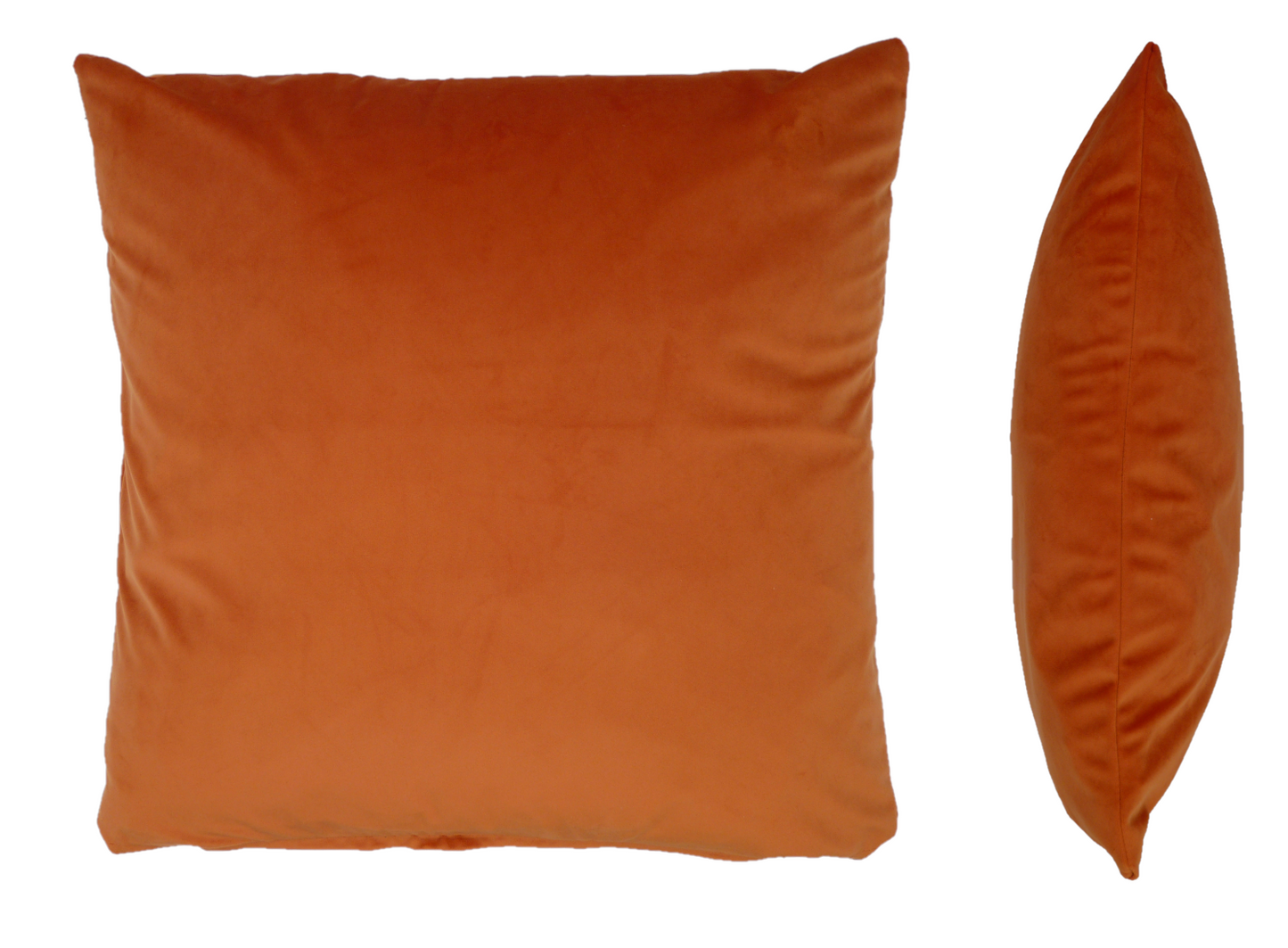 Opulence Pumpkin Orange Velvet Cushion (50cm x 50cm)