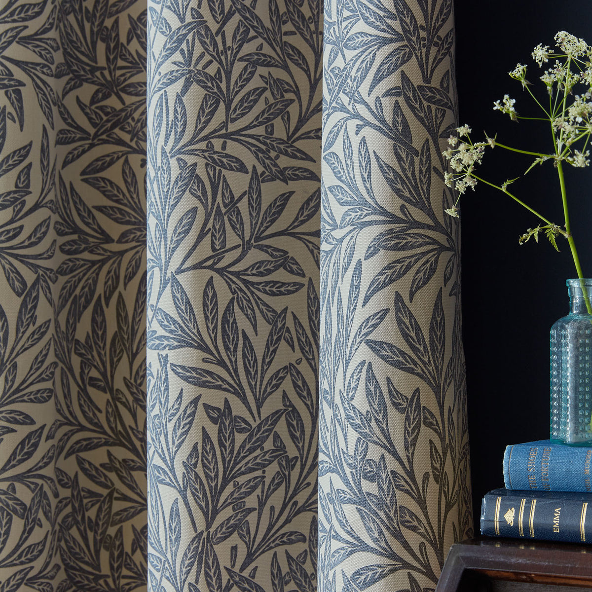 William Morris At Home Original Willow Indigo Pencil Pleat Curtains