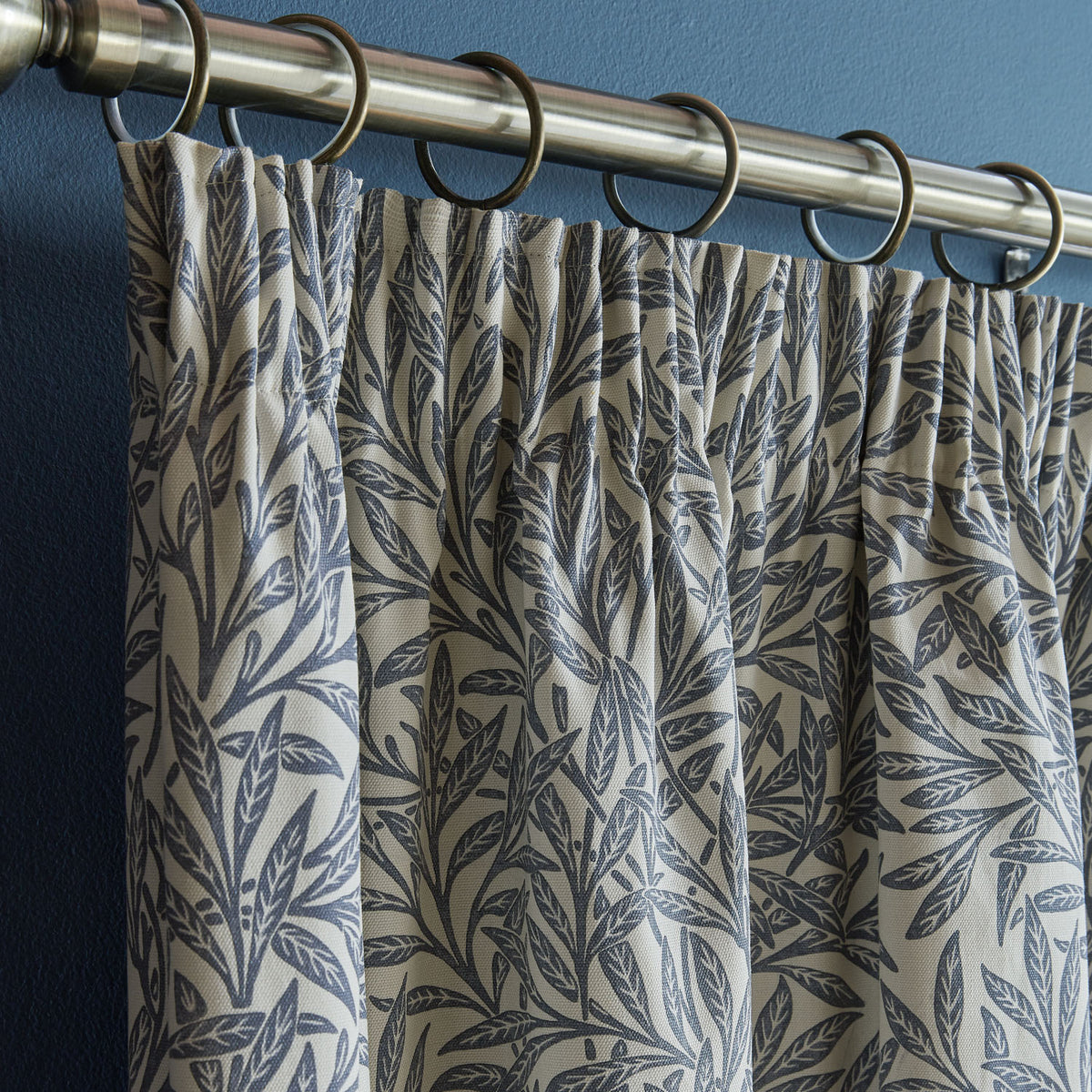 William Morris At Home Original Willow Indigo Pencil Pleat Curtains