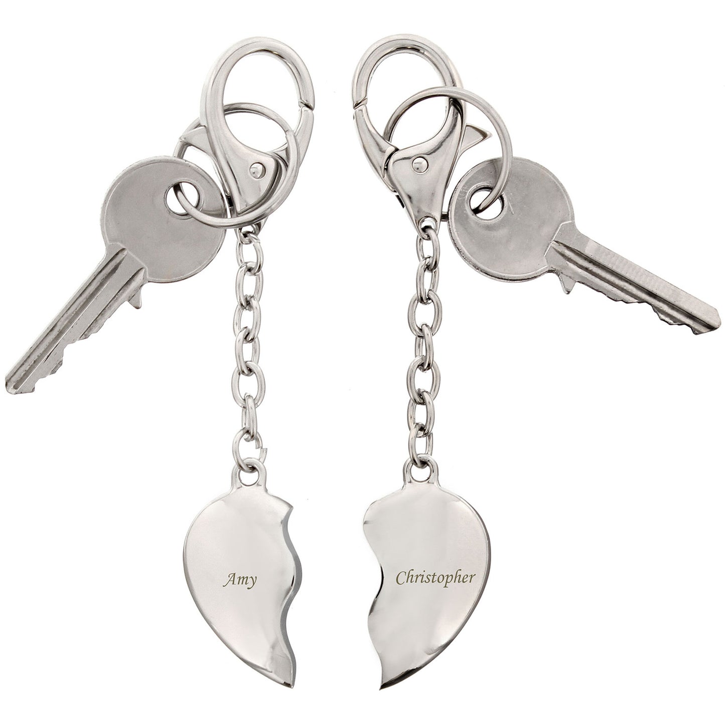 Personalised Two Hearts Key Chain