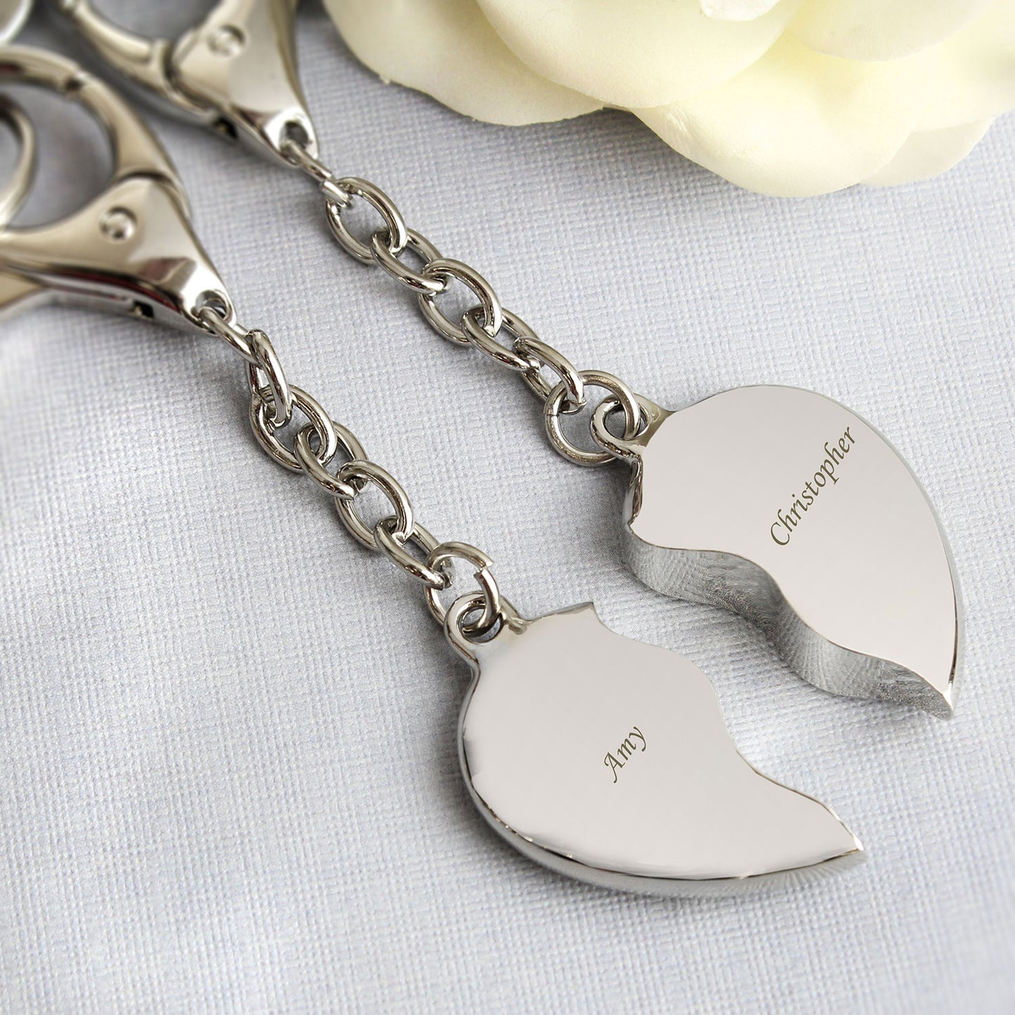 Personalised Two Hearts Key Chain