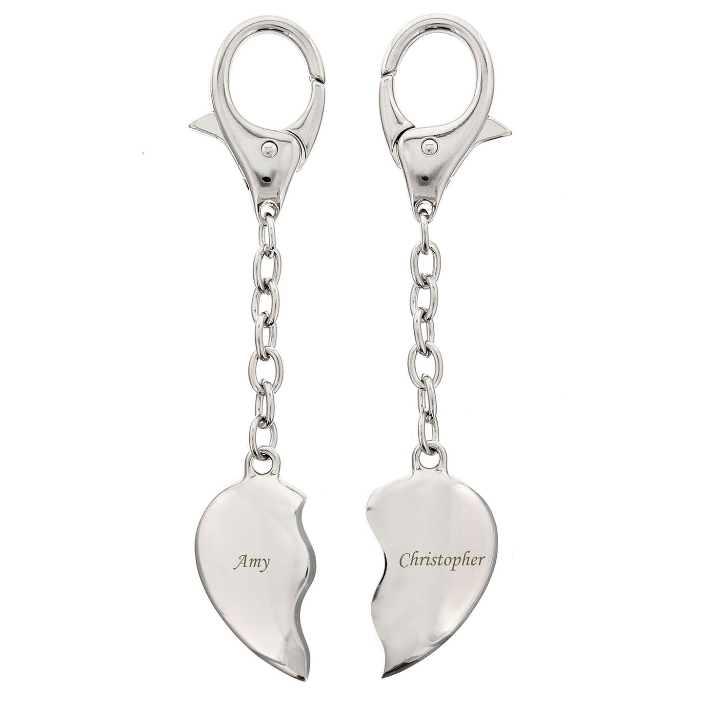 Personalised Two Hearts Key Chain