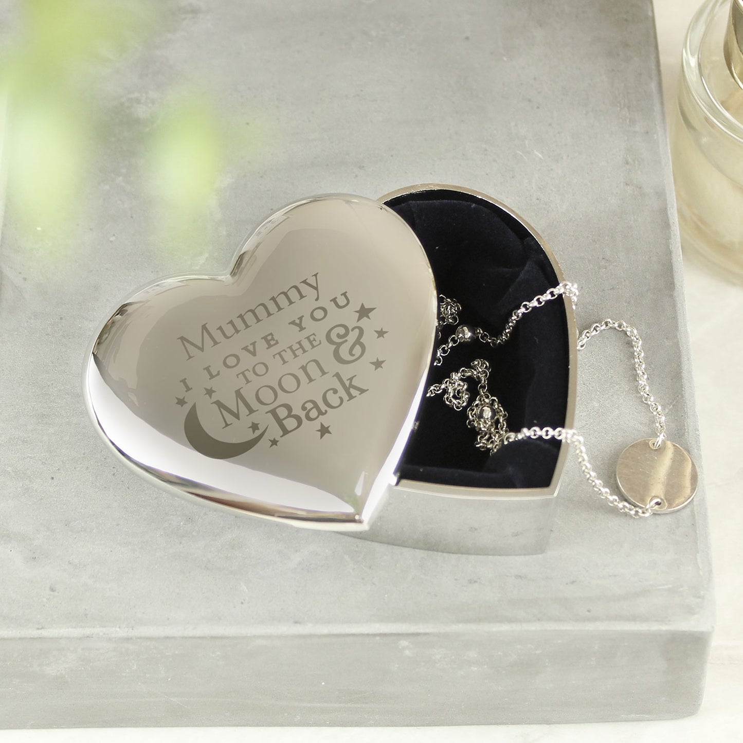 Personalised "Love You to the Moon & Back" Heart Trinket Box