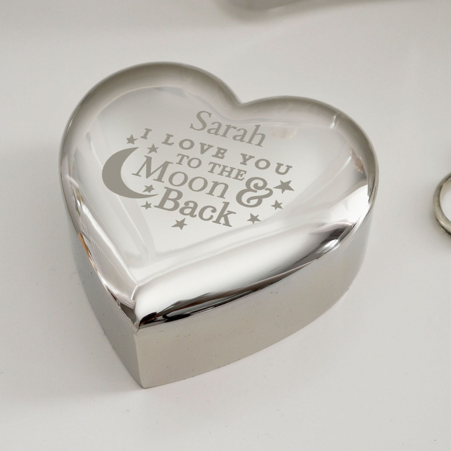 Personalised "Love You to the Moon & Back" Heart Trinket Box