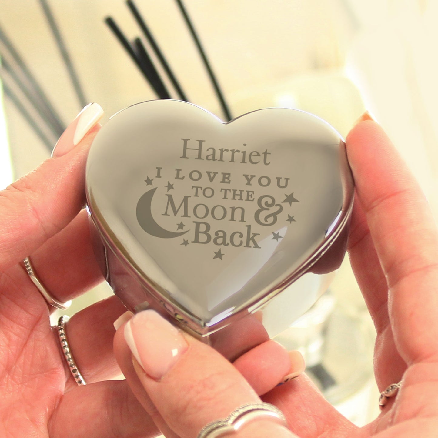 Personalised "Love You to the Moon & Back" Heart Trinket Box