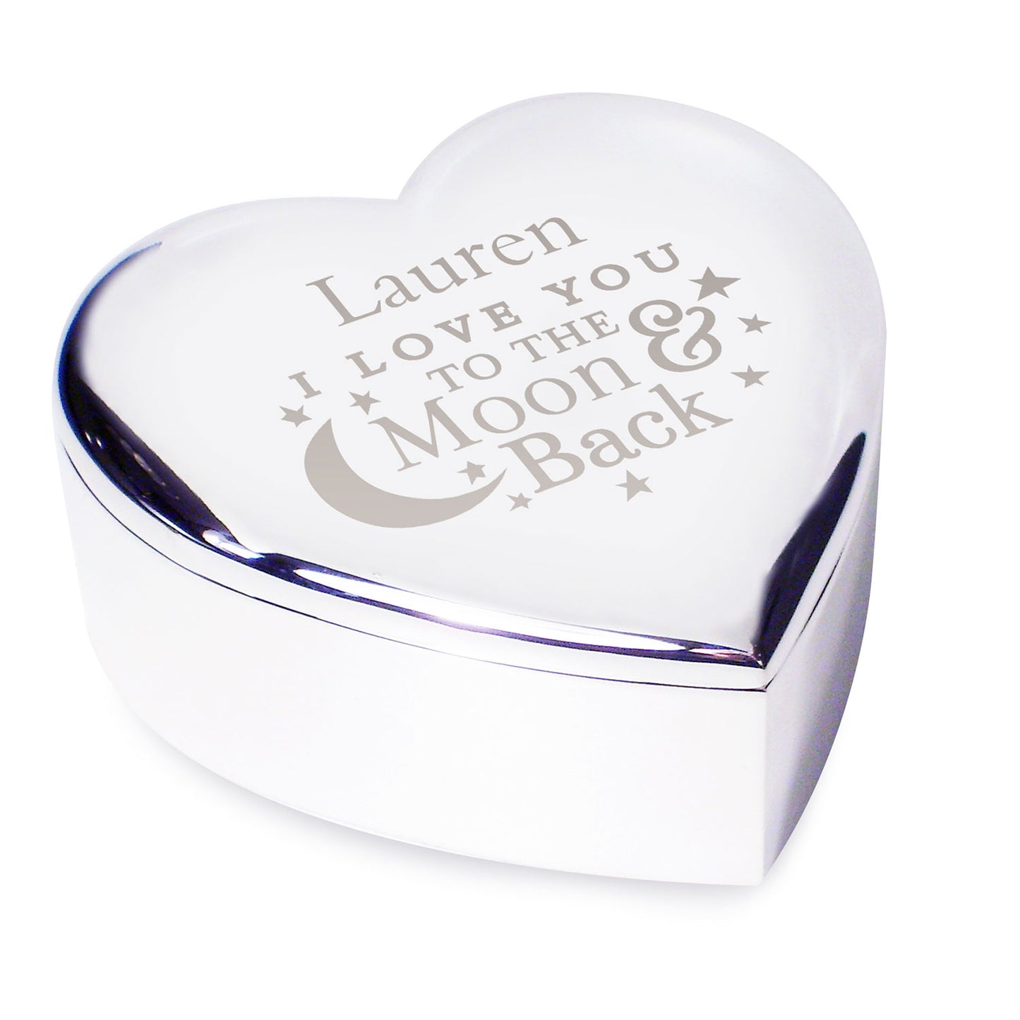 Personalised "Love You to the Moon & Back" Heart Trinket Box