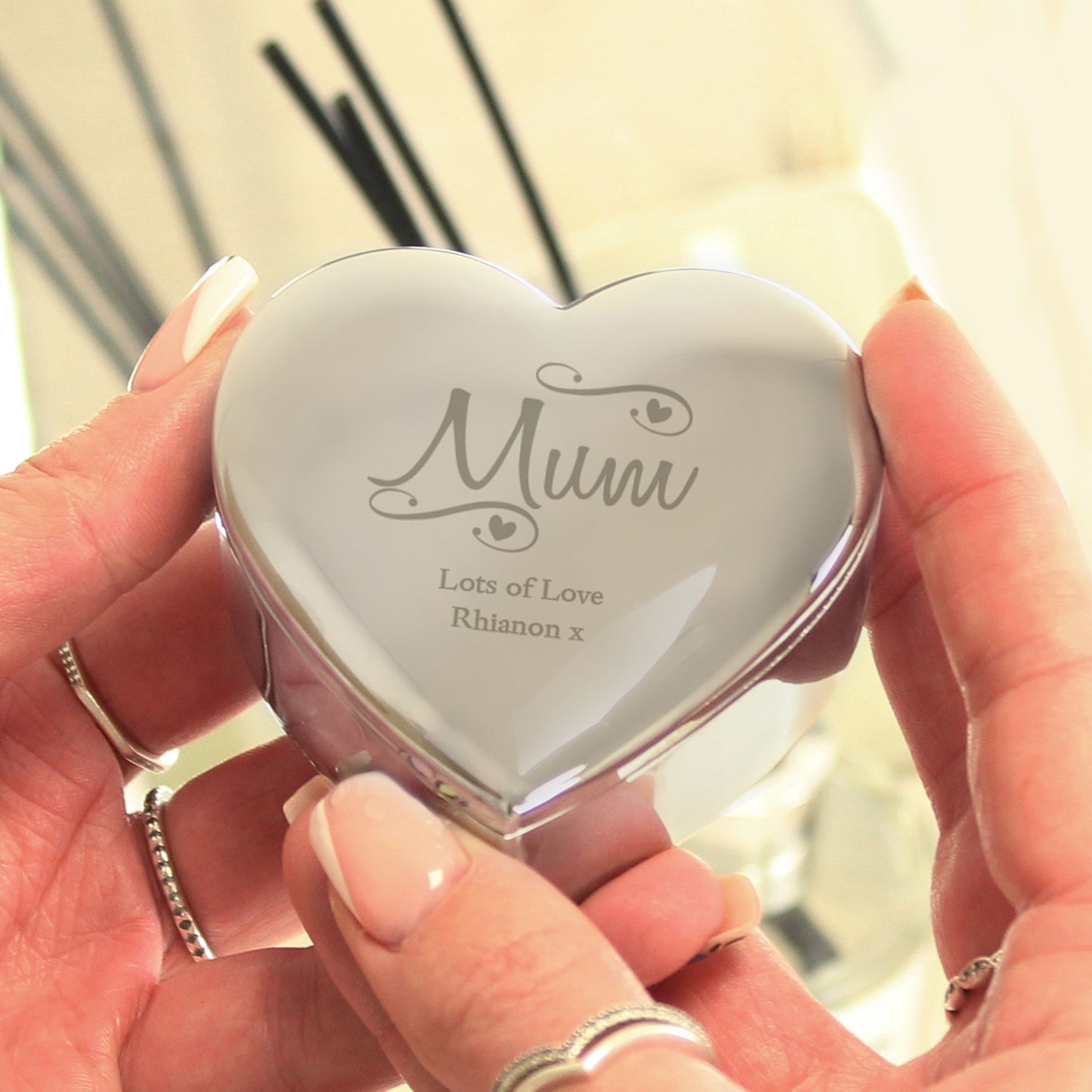 Personalised Heart Shaped Trinket Box for Mum