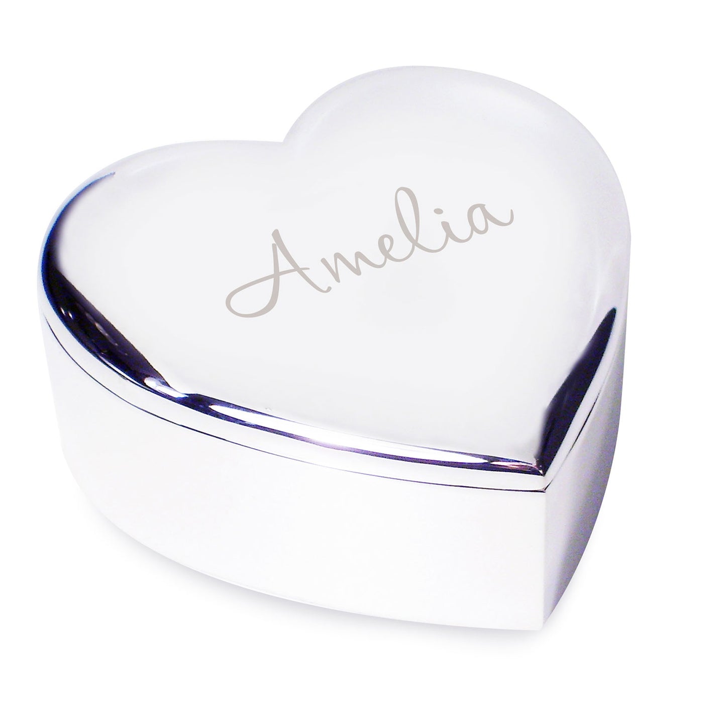 Personalised Silver Heart Trinket Box