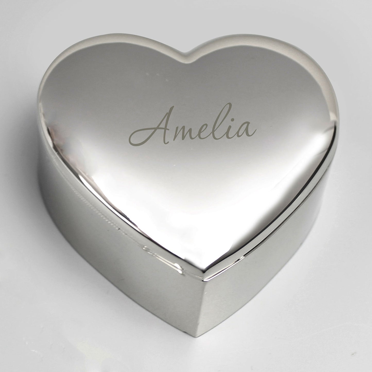 Personalised Silver Heart Trinket Box