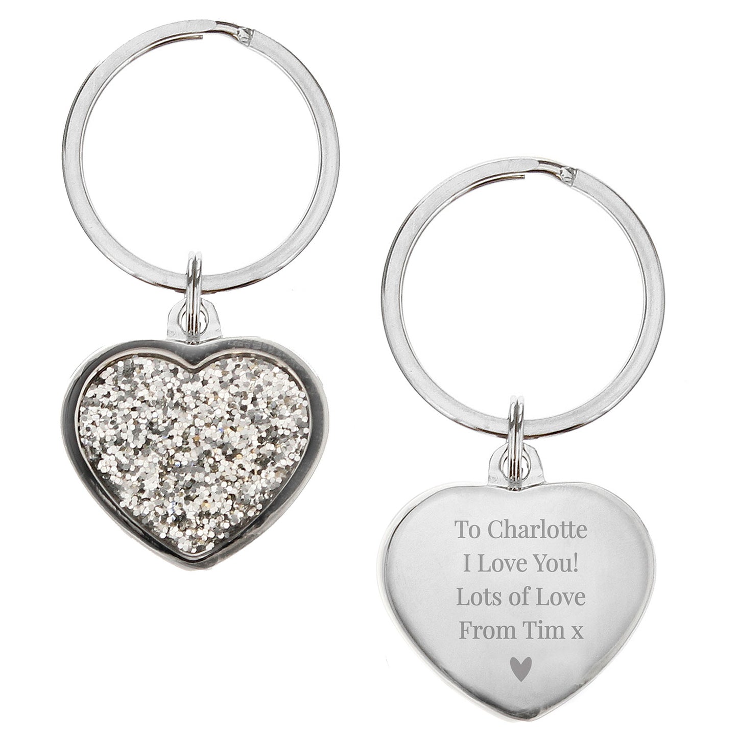 Personalised Diamante Heart Key Chain