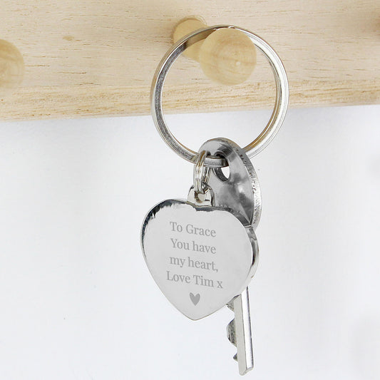 Personalised Diamante Heart Key Chain