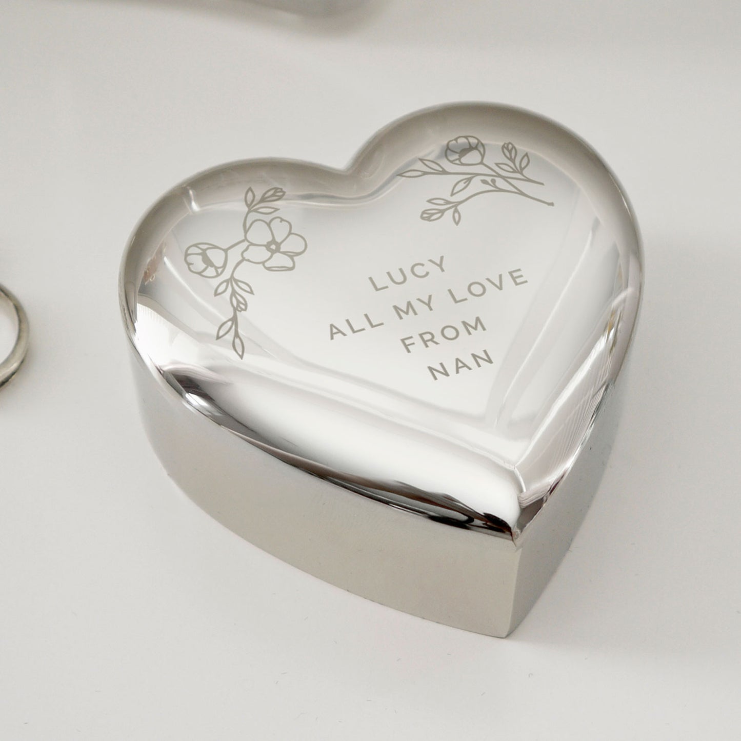 Personalised Floral Trinket Box