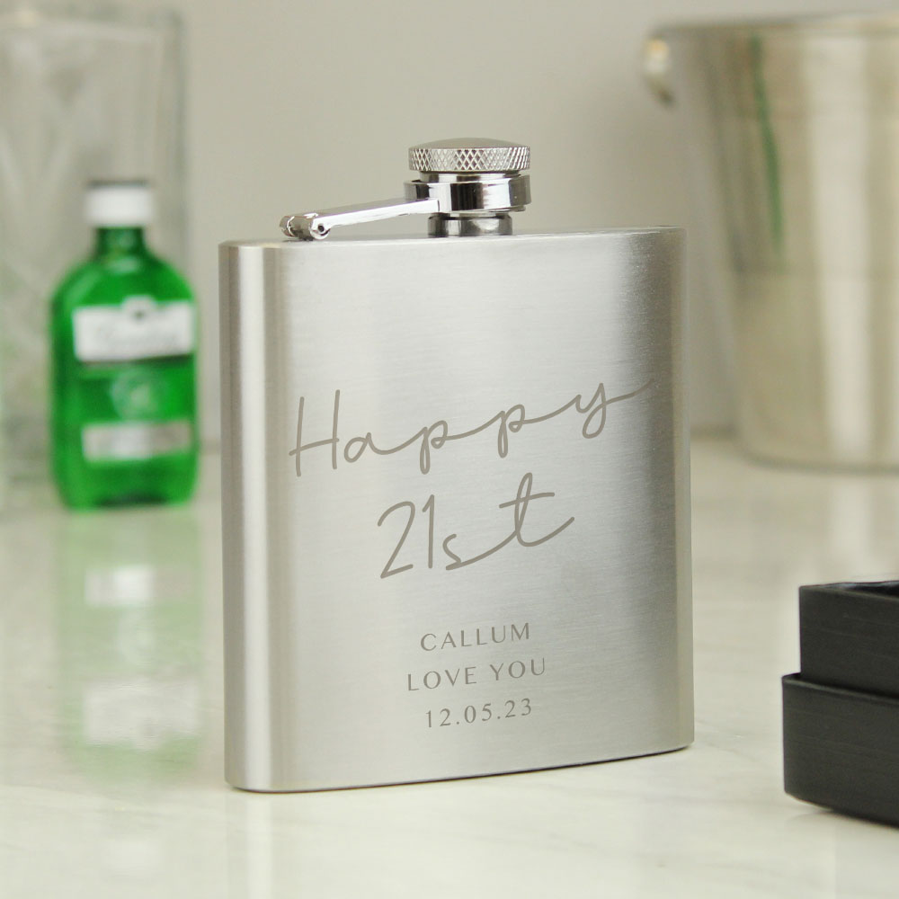 Personalised Stainless Steel Hip Flask