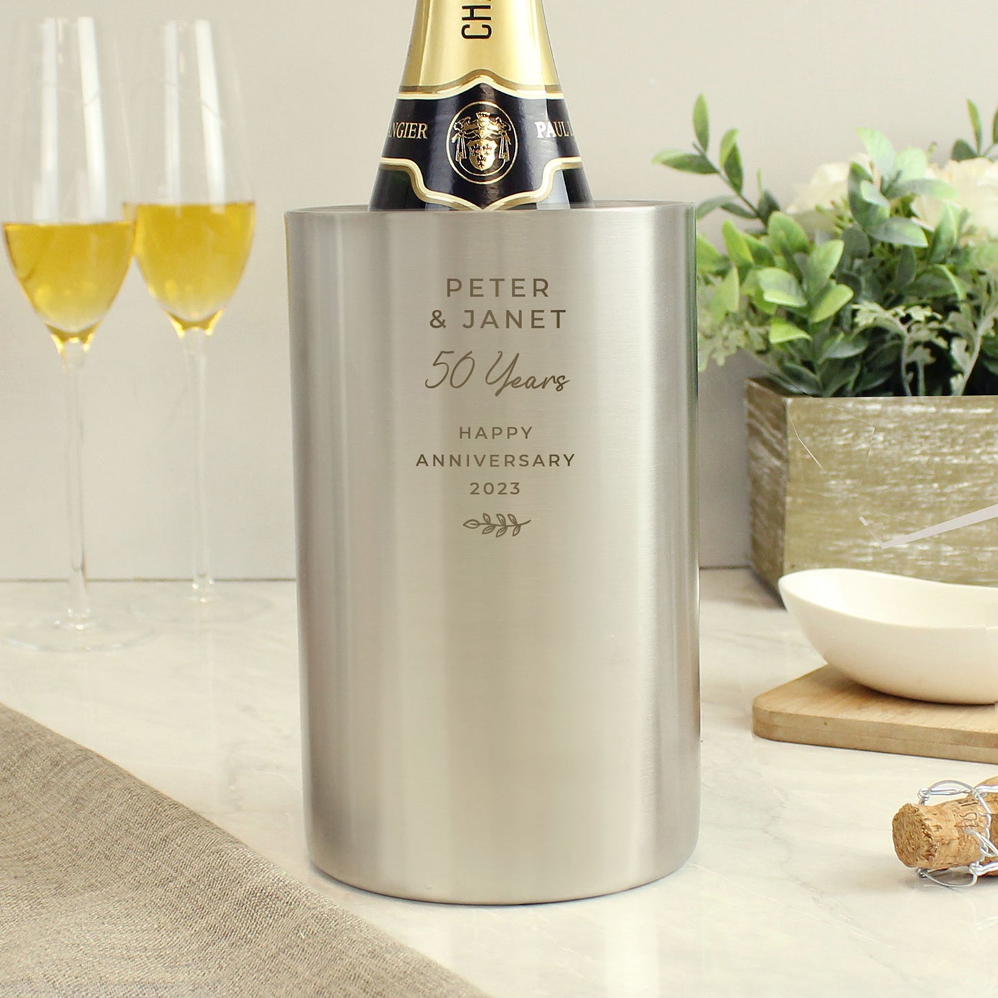 Personalised Stainless Steel Wine Cooler