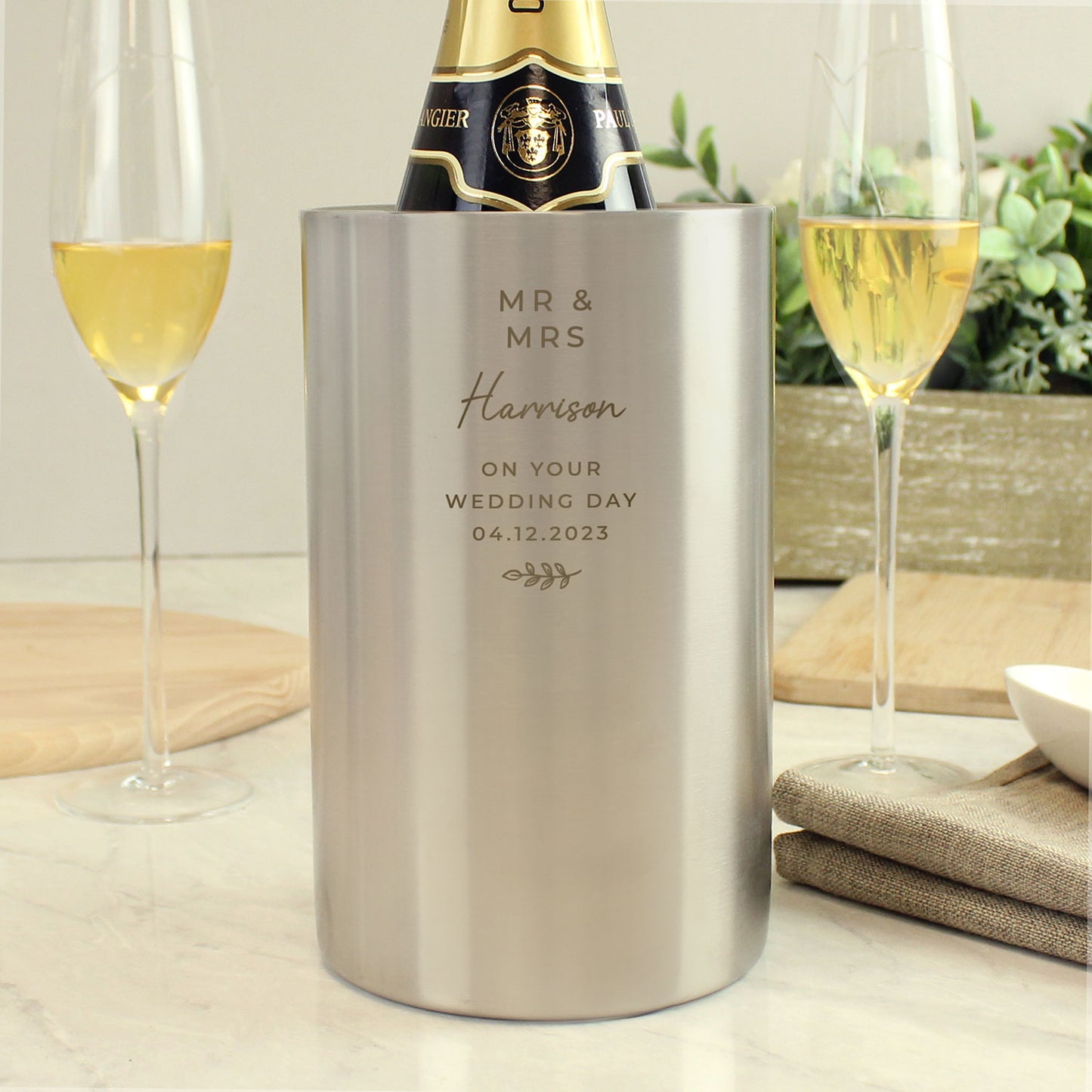 Personalised Stainless Steel Wine Cooler