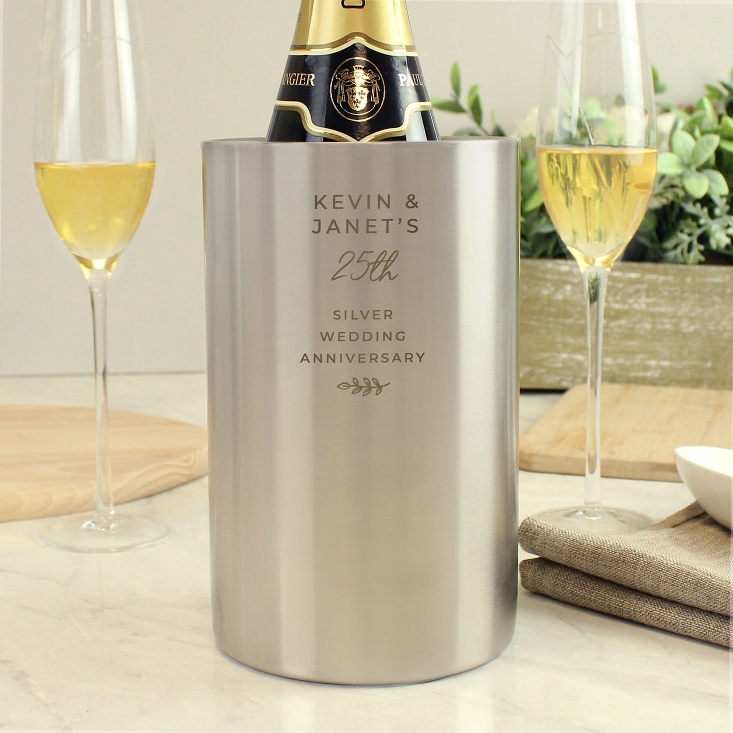 Personalised Stainless Steel Wine Cooler