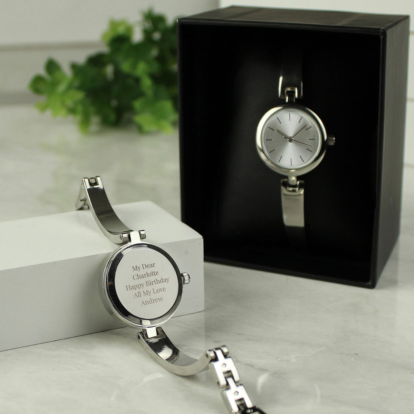 Personalised Silver Ladies Watch