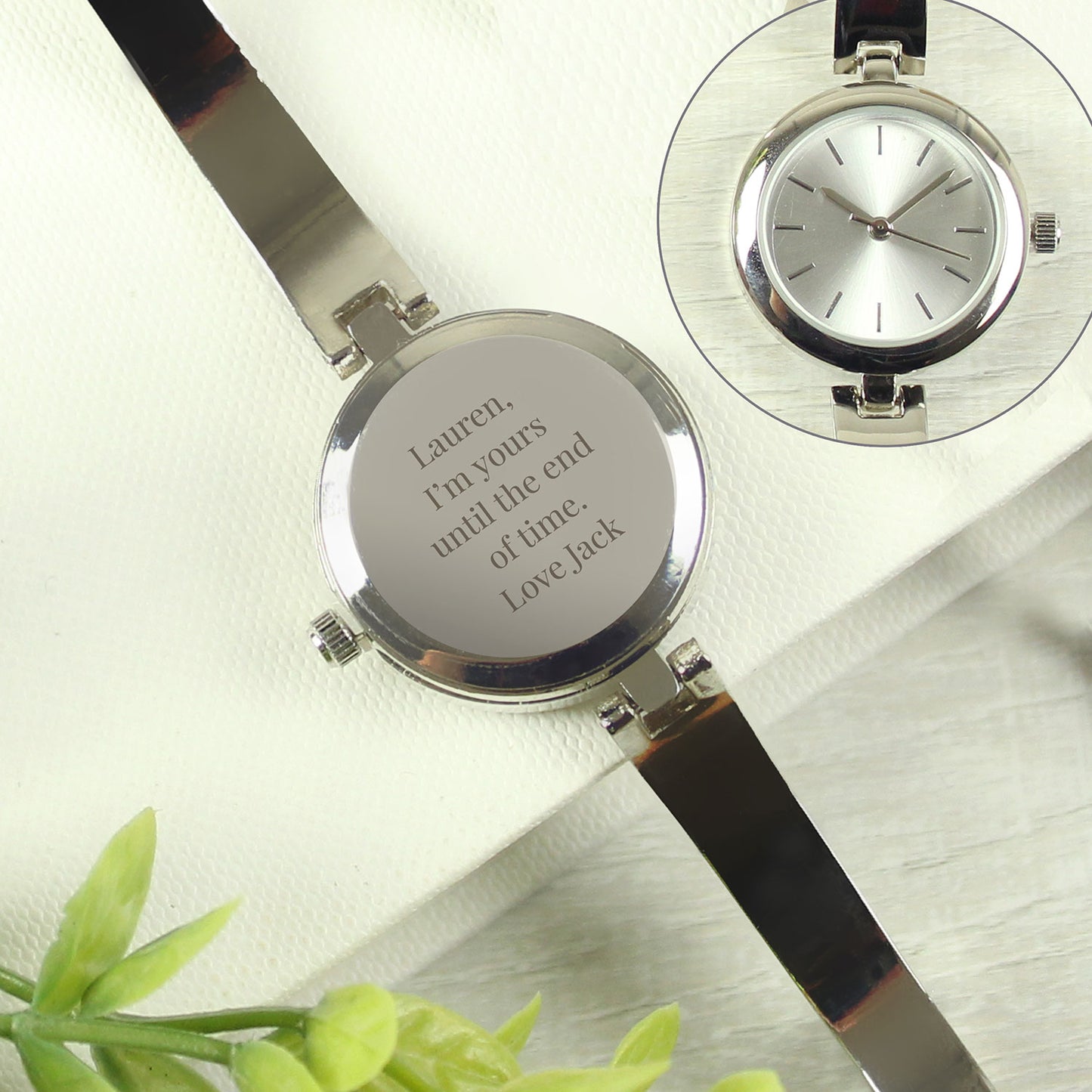 Personalised Silver Ladies Watch