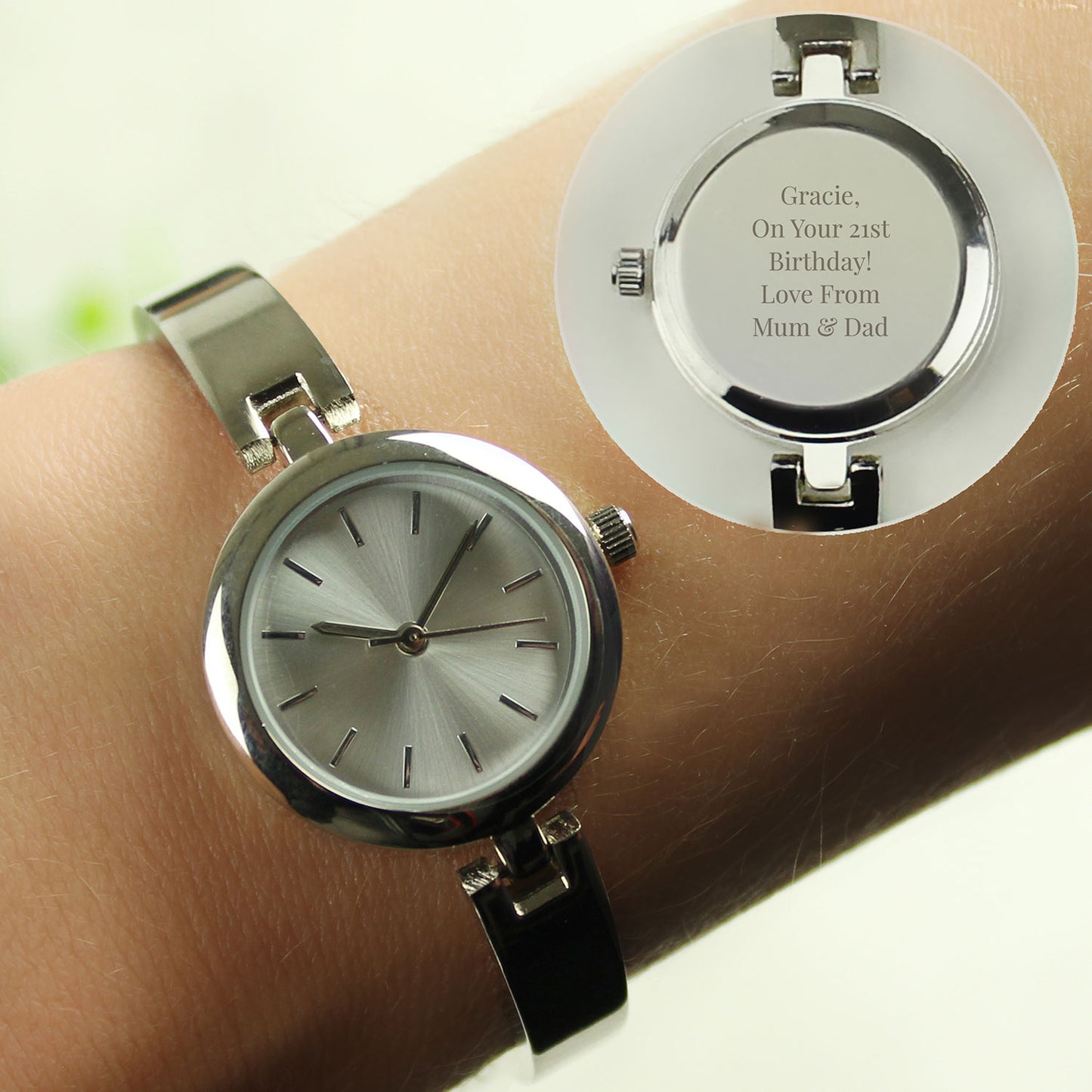 Personalised Silver Ladies Watch