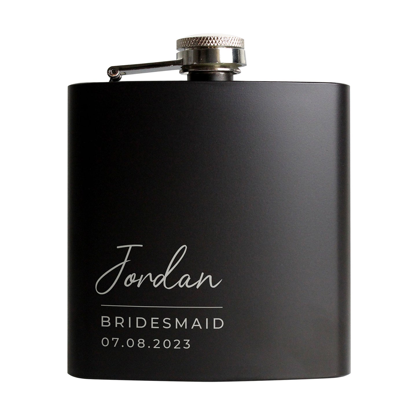 Personalised Black Stainless Steel Hip Flask