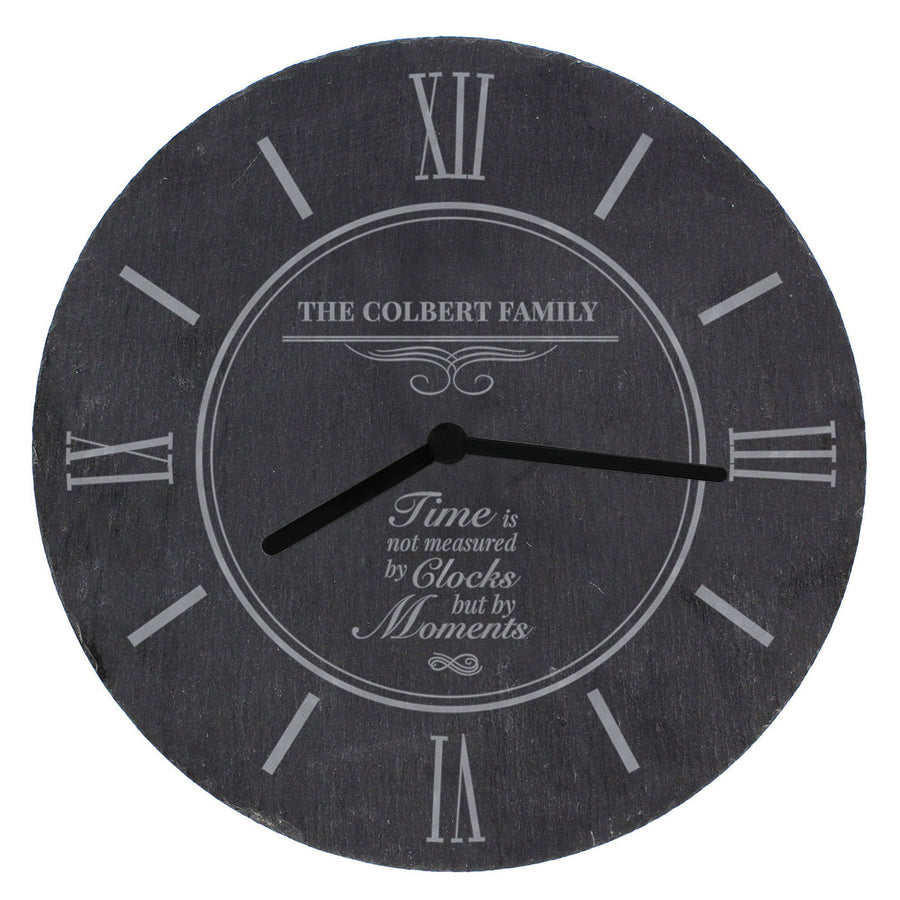 Personalised Rustic Slate Wall Clock