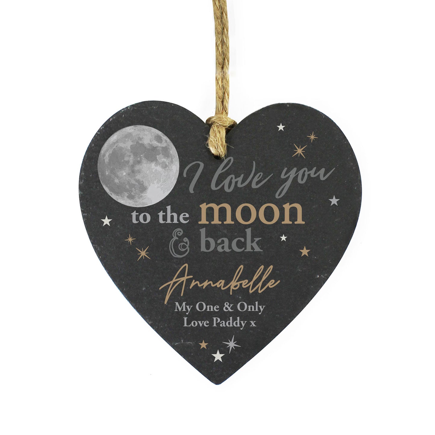 Personalised Hanging Slate Heart Decoration