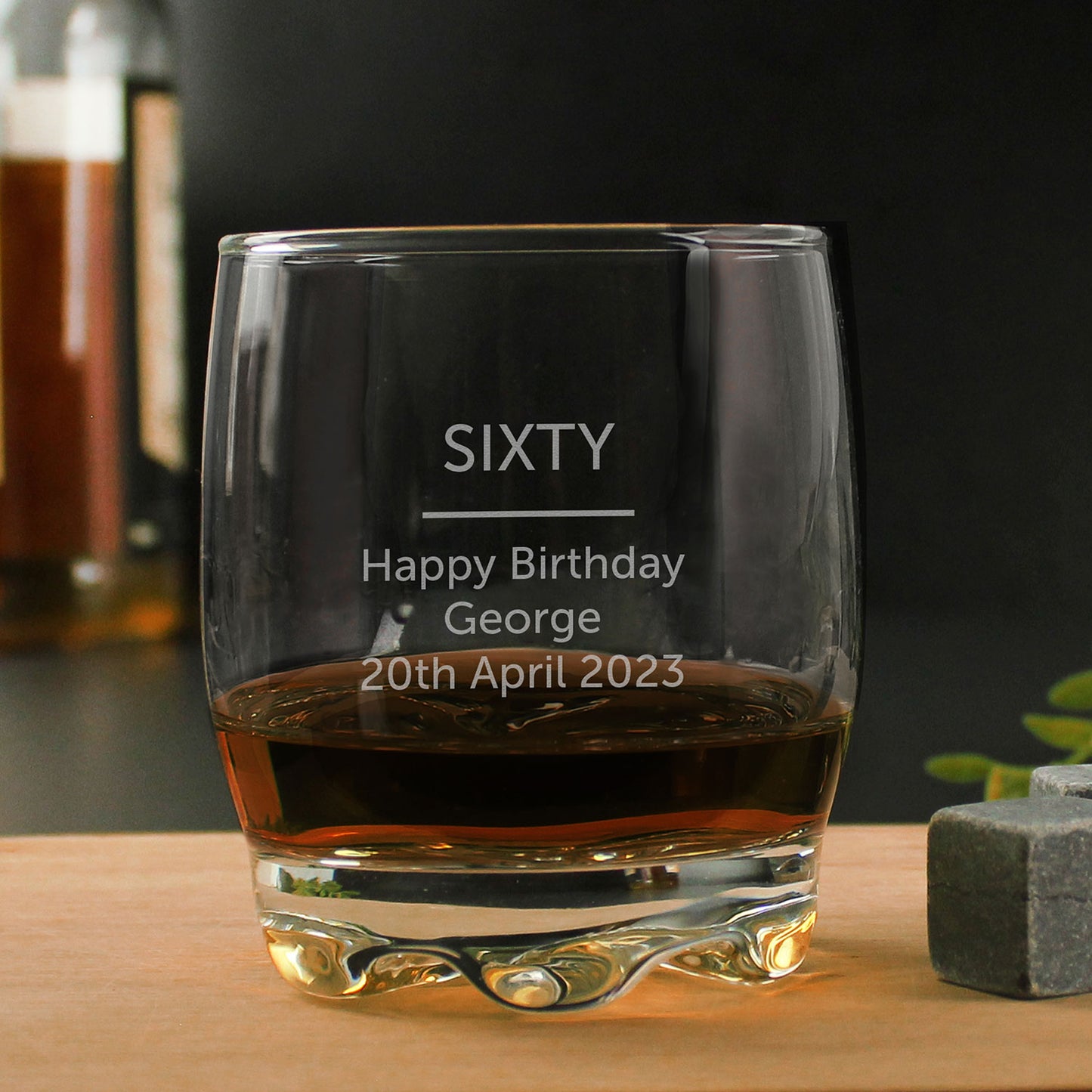 Personalised Text Whisky Tumbler