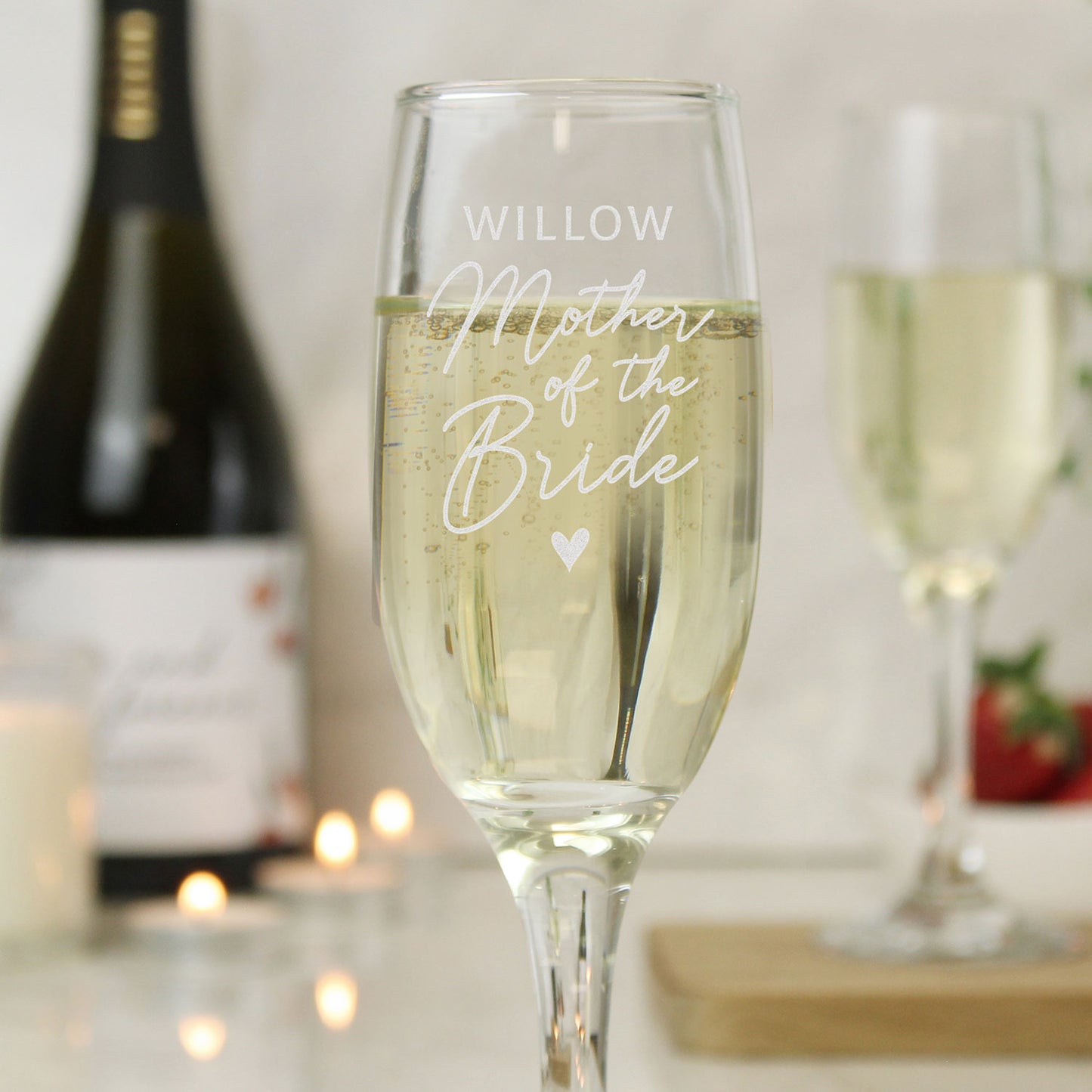 Personalised Mother of the Bride Glass Flute