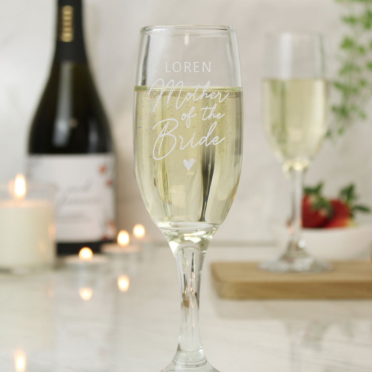 Personalised Mother of the Bride Glass Flute