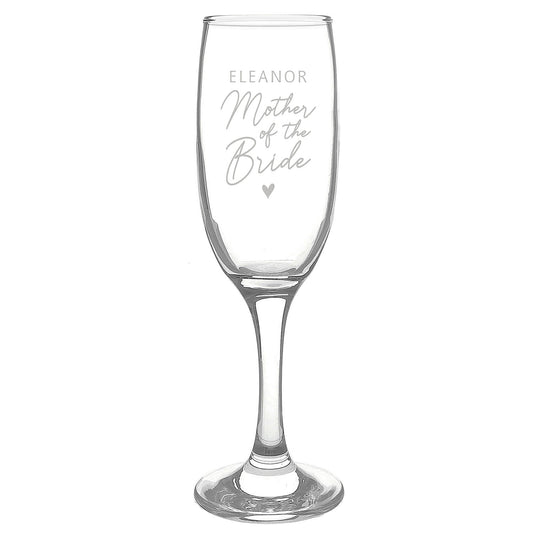 Personalised Mother of the Bride Glass Flute