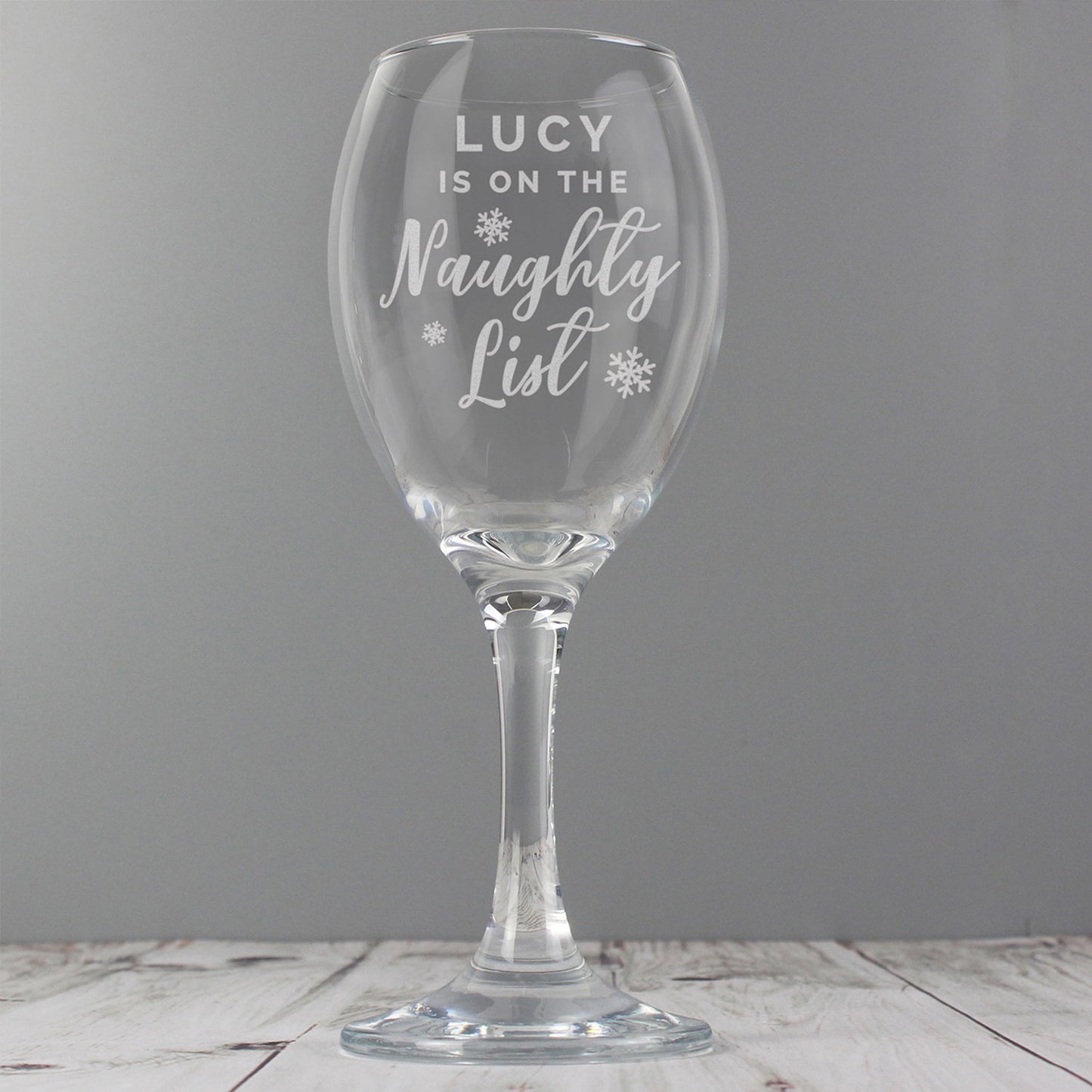 Personalised I'm On The Naughty List Wine Glass