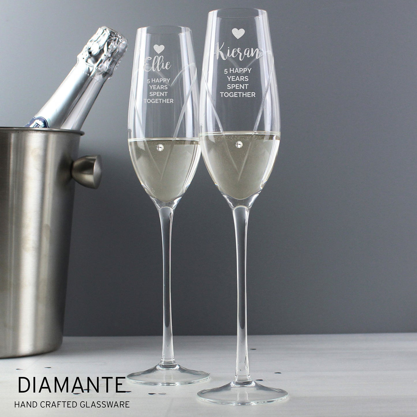 Personalised Hand Cut Pair of Flutes