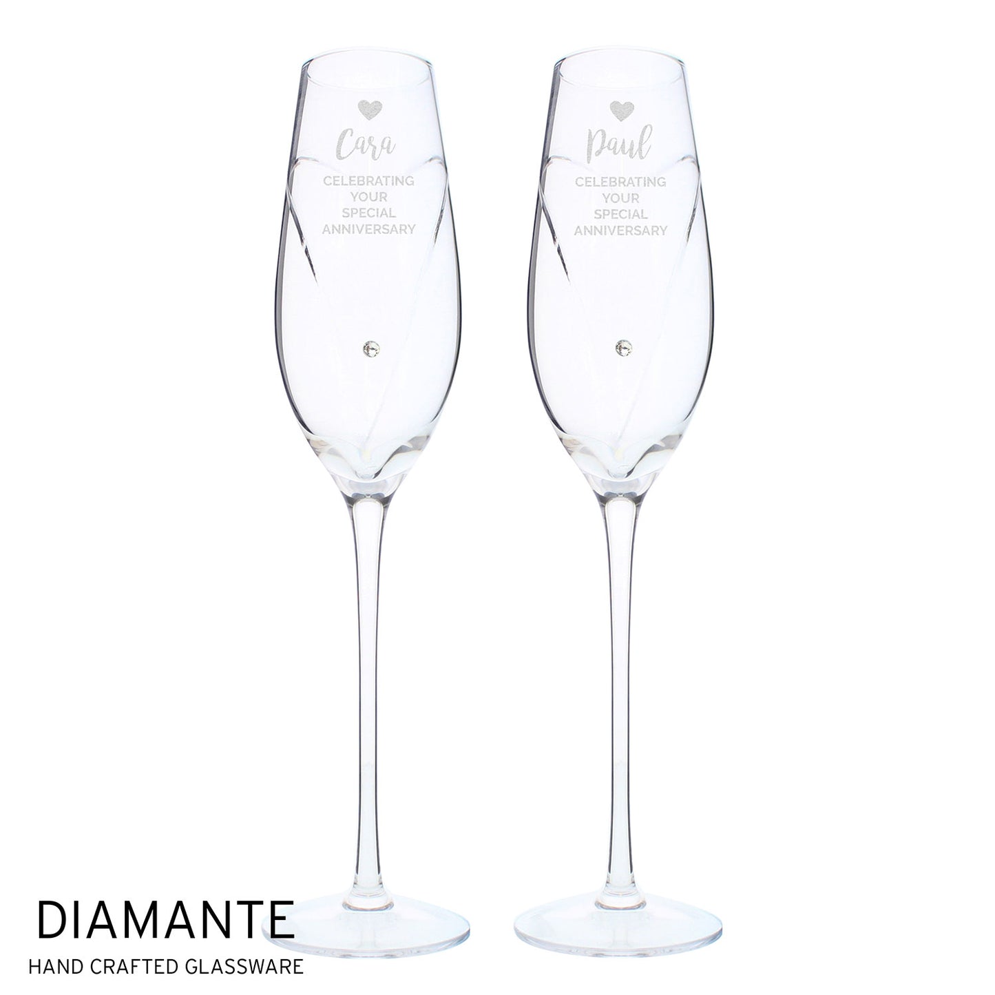 Personalised Hand Cut Pair of Flutes