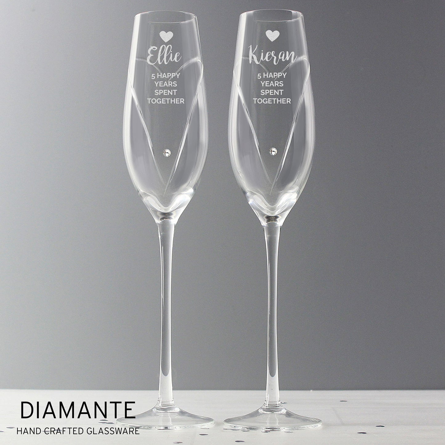 Personalised Hand Cut Pair of Flutes